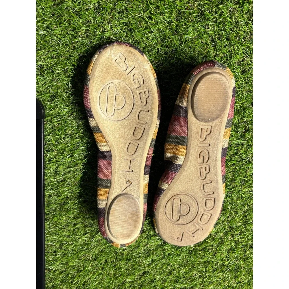 Big Buddha BB-BUNNI Womens 8.5M Multicolor Striped‎ Fabric Ballet Flats Shoes